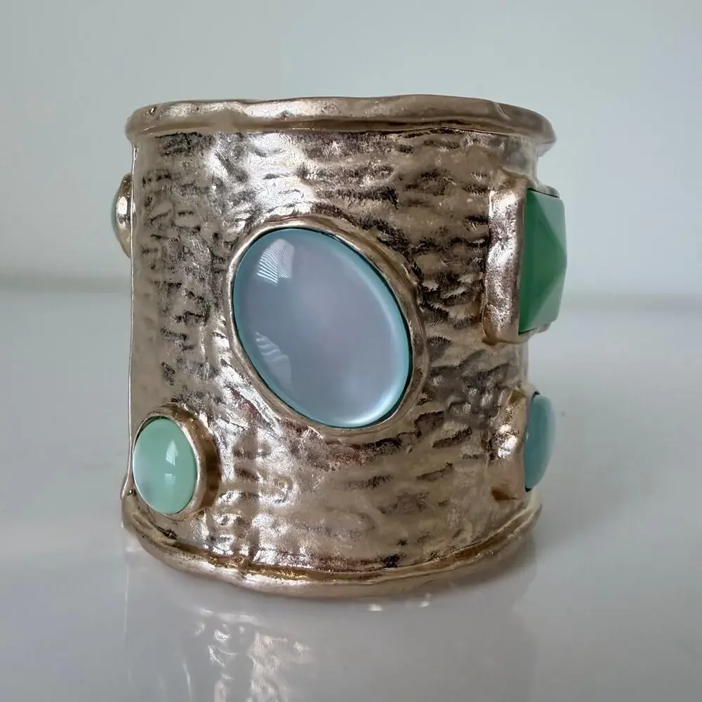Gold Bracelet with Multicolor Stone Accents